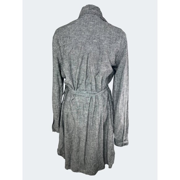 Soho New York & Company  Womens Gray Long-Sleeve Button-Down Shirtdress Medium - Picture 14 of 15